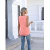 Zeagoo Womens Tank Tops Summer Sleeveless Pleated V Neck Tunic Shirts Loose Casual Button Flowy Boho Clothes S-3XL(Pink)
