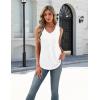 Zeagoo Womens Tank Tops Summer Sleeveless Pleated V Neck Tunic Shirts Loose Casual Button Flowy Boho Clothes S-3XL(White)
