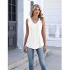 Zeagoo Womens Tank Tops Summer Sleeveless Pleated V Neck Tunic Shirts Loose Casual Button Flowy Boho Clothes S-3XL(White)