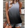 Zeagoo Womens Tops 2026 Sleeveless Crew Neck Casual Summer Shirts Ombre Grey Large