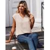 Zeagoo Womens Tops Cap Short Sleeve Textured Blouse V Neck Summer Spring Shirts Business Casual Outfits(Apricot)