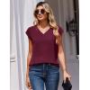 Zeagoo Womens Tops Cap Short Sleeve Textured Blouse V Neck Summer Spring Shirts Business Casual Outfits(Dark Red)