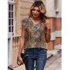Zeagoo Womens Tops Cap Short Sleeve Textured Blouse V Neck Summer Spring Shirts Business Casual Outfits(Multicolor 721)