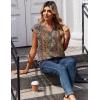 Zeagoo Womens Tops Cap Short Sleeve Textured Blouse V Neck Summer Spring Shirts Business Casual Outfits(Multicolor 721)