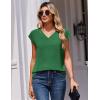 Zeagoo Womens Tops Cap Short Sleeve Textured Blouse V Neck Summer Spring Shirts Business Casual Outfits(Oasis)
