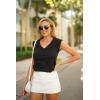 Zeagoo Womens Tops Cute Loose Tank Tops Trendy Casual Dressy Shirts V Neck Cap Sleeve Tops Summer Outfits(Black)