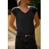 Zeagoo Womens Tops Cute Loose Tank Tops Trendy Casual Dressy Shirts V Neck Cap Sleeve Tops Summer Outfits(Black)