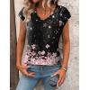 Zeagoo Womens Tops Cute Loose Tank Tops Trendy Casual Dressy Shirts V Neck Cap Sleeve Tops Summer Outfits(Cherry Blossom)