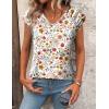 Zeagoo Womens Tops Cute Loose Tank Tops Trendy Casual Dressy Shirts V Neck Cap Sleeve Tops Summer Outfits(Colorful Floral)