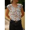 Zeagoo Womens Tops Cute Loose Tank Tops Trendy Casual Dressy Shirts V Neck Cap Sleeve Tops Summer Outfits(Colorful Floral)