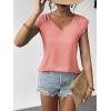 Zeagoo Womens Tops Cute Loose Tank Tops Trendy Casual Dressy Shirts V Neck Cap Sleeve Tops Summer Outfits(Coral Pink)