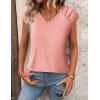 Zeagoo Womens Tops Cute Loose Tank Tops Trendy Casual Dressy Shirts V Neck Cap Sleeve Tops Summer Outfits(Coral Pink)