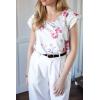 Zeagoo Womens Tops Cute Loose Tank Tops Trendy Casual Dressy Shirts V Neck Cap Sleeve Tops Summer Outfits(Floral Red)
