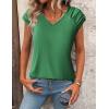 Zeagoo Womens Tops Cute Loose Tank Tops Trendy Casual Dressy Shirts V Neck Cap Sleeve Tops Summer Outfits(Green)