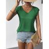 Zeagoo Womens Tops Cute Loose Tank Tops Trendy Casual Dressy Shirts V Neck Cap Sleeve Tops Summer Outfits(Green)