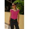 Zeagoo Womens Tops Cute Loose Tank Tops Trendy Casual Dressy Shirts V Neck Cap Sleeve Tops Summer Outfits(Hot Pink)