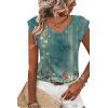 Zeagoo Womens Tops Cute Loose Tank Tops Trendy Casual Dressy Shirts V Neck Cap Sleeve Tops Summer Outfits(Mz839)
