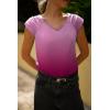 Zeagoo Womens Tops Cute Loose Tank Tops Trendy Casual Dressy Shirts V Neck Cap Sleeve Tops Summer Outfits(Ombre Pink)