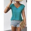 Zeagoo Womens Tops Cute Loose Tank Tops Trendy Casual Dressy Shirts V Neck Cap Sleeve Tops Summer Outfits(Peacock Blue)