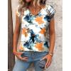 Zeagoo Womens Tops Cute Loose Tank Tops Trendy Casual Dressy Shirts V Neck Cap Sleeve Tops Summer Outfits(Tie Dye Flower)