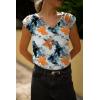 Zeagoo Womens Tops Cute Loose Tank Tops Trendy Casual Dressy Shirts V Neck Cap Sleeve Tops Summer Outfits(Tie Dye Flower)