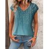 Zeagoo Womens Tops Cute Loose Tank Tops Trendy Casual Dressy Shirts V Neck Cap Sleeve Tops Summer Outfits(Xh363)