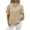 Women 2026 Sweater Vest Mock Neck Batwing Short Sleeve Oversized Ribbed Knit Tops Fall Pullover Sweater S-XXL(Coffee)