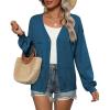 Zeagoo 2025 Womens Cardigan Casual Long Sleeve Lightweight Crochet Shrug V Neck Tops Button Down Soft Knit Sweater(Navy Blue)