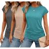 3pcs Khaki  Dark Gray  Blue Green
