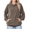 Zeagoo Womens Fleece Hoodies Soft Midweight Casual Hooded Sweatshirts Fall Winter Pullover Tops Kangaroo Pocket(Grey)