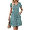 Zeagoo Womens Summer Dress Mini Petal Short Sleeve Dresses Pleated Button Down V Neck Floral Beach Swing Vacation Dress 2026(Xh539)