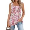Zeagoo Women’s Summer Tank Tops 2026 Pleated Square Neck Loose Fit Casual Flowy Tunic Sleeveless Shirts(Cx244)