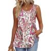 Zeagoo Womens Summer Tank Tops Sleeveless Babydoll Tops Crew Neck Flowy Shirts Loose Fit Tunic Blouses Large
