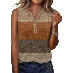 Zeagoo Womens Tank Tops 2026 Loose V Neck Spring Summer Tops Business Dressy Sleeveless Shirts(Color Block 398)