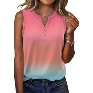 Zeagoo Womens Tank Tops 2026 Loose V Neck Spring Summer Tops Business Dressy Sleeveless Shirts(Gradient 218)