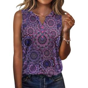 Zeagoo Womens Tank Tops 2026 Loose V Neck Spring Summer Tops Business Dressy Sleeveless Shirts(Multicolor 929)