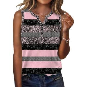 Zeagoo Womens Tank Tops 2026 Loose V Neck Spring Summer Tops Business Dressy Sleeveless Shirts(Multicolor Stripe Tz245)