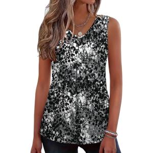 Zeagoo Womens Tank Tops 2026 Summer Flowy Peplum Casual V Neck Babydoll Sleeveless Tops S-3X(Cx273)