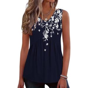 Zeagoo Womens Tank Tops 2026 Summer Flowy Peplum Casual V Neck Babydoll Sleeveless Tops S-3X(Sf103)