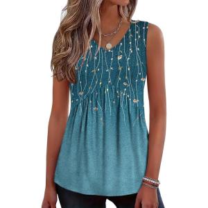 Zeagoo Womens Tank Tops 2026 Summer Flowy Peplum Casual V Neck Babydoll Sleeveless Tops S-3X(Xh363)