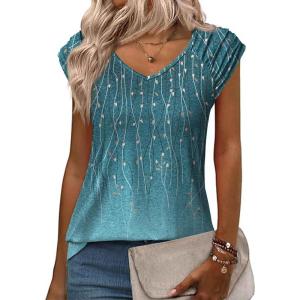 Zeagoo Womens Tops Cute Loose Tank Tops Trendy Casual Dressy Shirts V Neck Cap Sleeve Tops Summer Outfits(Xh363)