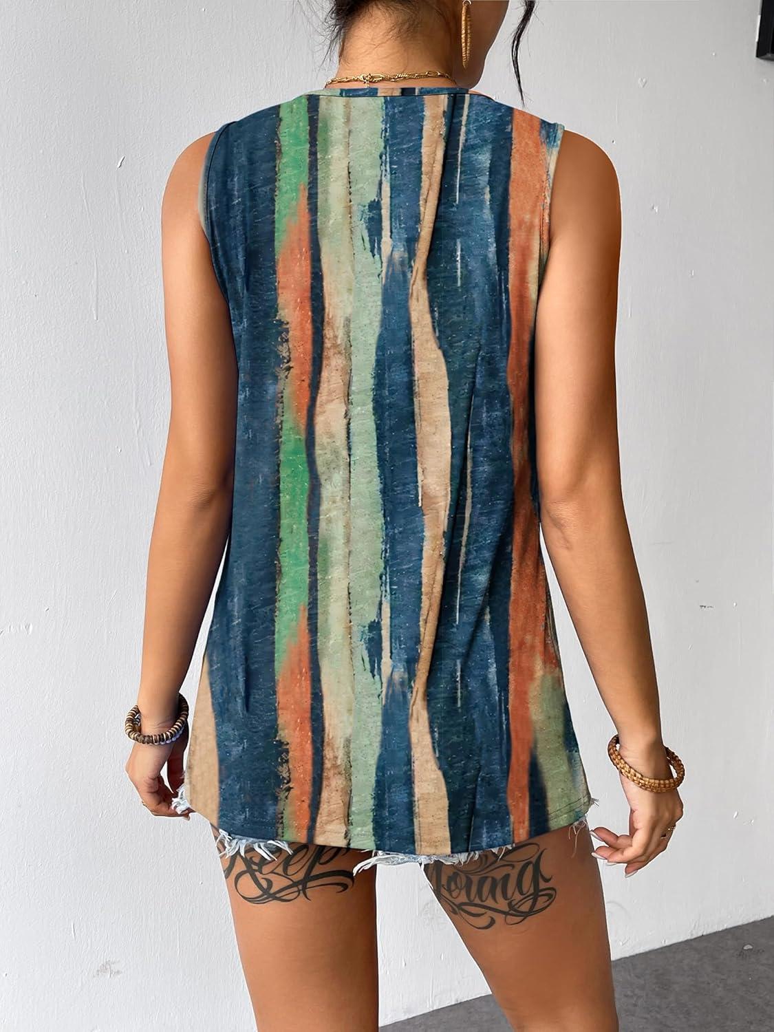 imageZeagoo Womens Summer Tank Tops Sleeveless Loose Fit Tunic Blouses Dressy Casual Pleated Front Scoop Neck Boho ShirtsCx289