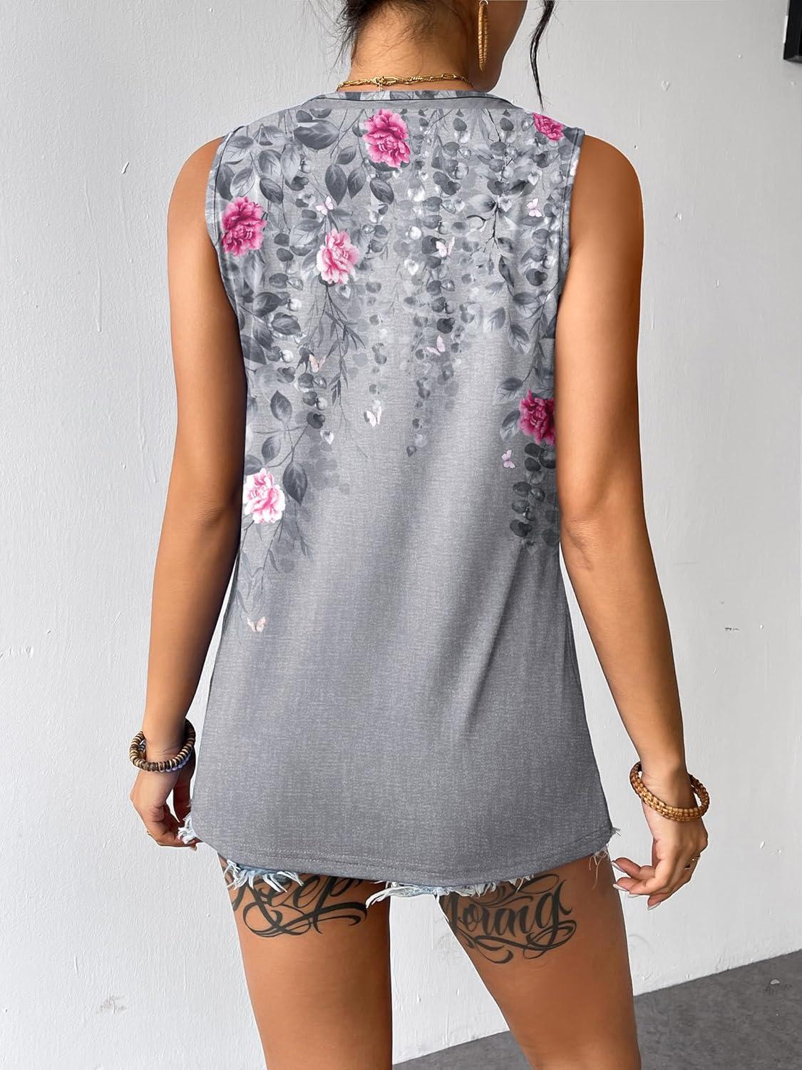 imageZeagoo Womens Summer Tank Tops Sleeveless Loose Fit Tunic Blouses Dressy Casual Pleated Front Scoop Neck Boho ShirtsHf36