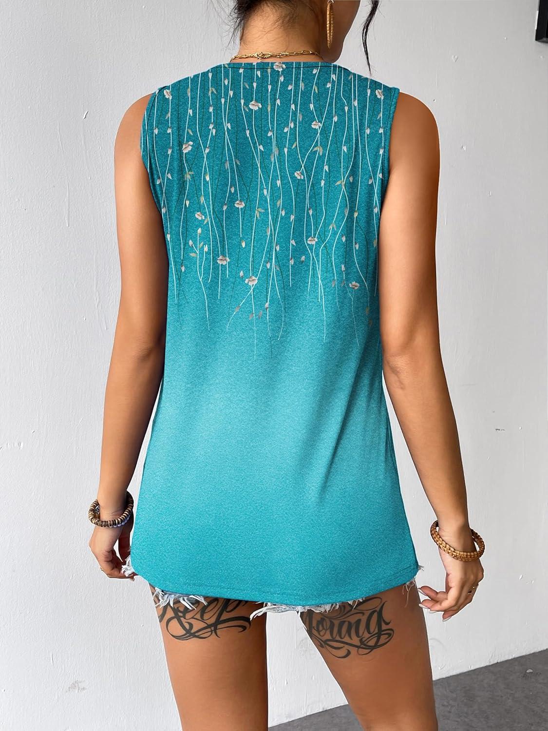 imageZeagoo Womens Summer Tank Tops Sleeveless Loose Fit Tunic Blouses Dressy Casual Pleated Front Scoop Neck Boho ShirtsXh363