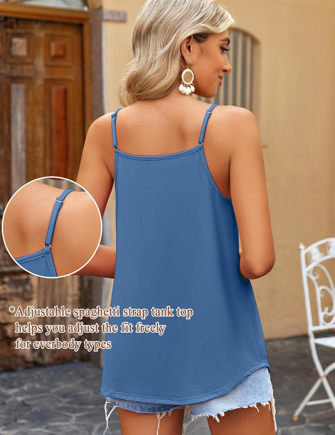imageZeagoo Womens Tank Tops Sleeveless Spaghetti Strap Halter Top Flowy Summer Beach Outfits 2026Royal Blue