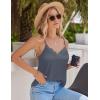 Zeagoo Camisole Tops for Women Slik Satin Spaghetti Strap Tank Top Lace V Neck Cami 2 PCS(Black + Grey)