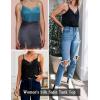 Zeagoo Camisole Tops for Women Slik Satin Spaghetti Strap Tank Top Lace V Neck Cami 2 PCS(Black+green)
