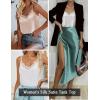 Zeagoo Camisole Tops for Women Slik Satin Spaghetti Strap Tank Top Lace V Neck Cami 2 PCS(White & Champagne2)