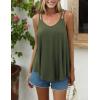 Zeagoo Women Flowy Tank Tops Casual Summer Tops Sexy Tank Tops Spaghetti Strap V Neck Sleeveless Tunic Camisoles Dusty Pink(Army Green)