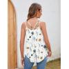 Zeagoo Women Flowy Tank Tops Casual Summer Tops Sexy Tank Tops Spaghetti Strap V Neck Sleeveless Tunic Camisoles Dusty Pink(Blue Flower)